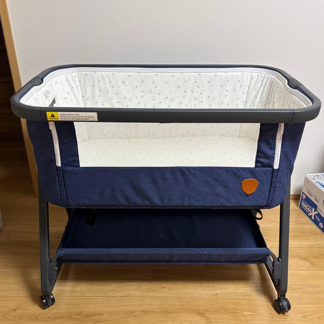 HZDMJ ベビーベッド 紺色　持ち運び 折りたたみ HZDMJ ベビーベッド ネイビー 折りたたみ 持ち運び - メルカリ