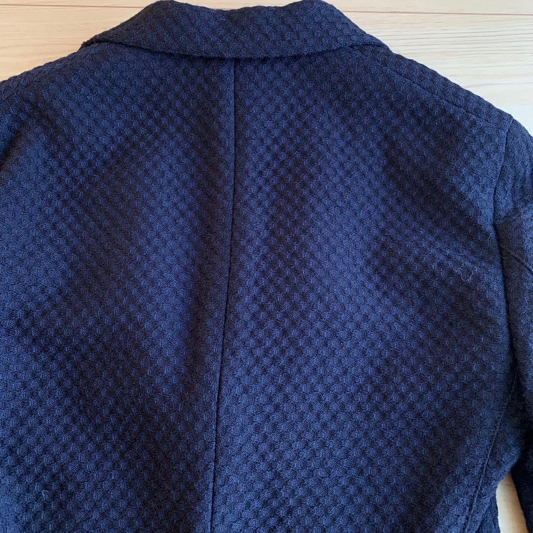 LARDINI ネイビー ジャガード ウール テーラードジャケット 44