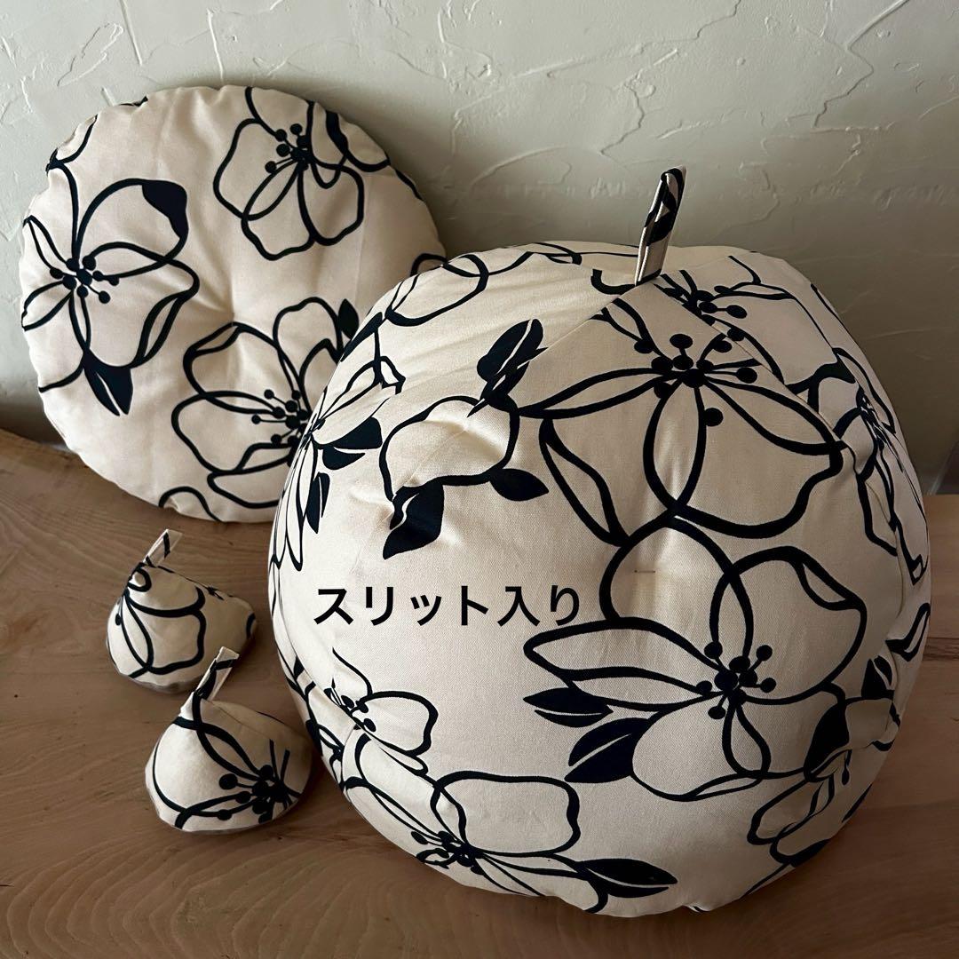 スリット入り線花ふかふか(保温調理)鍋保温カバー＋三角鍋つかみ