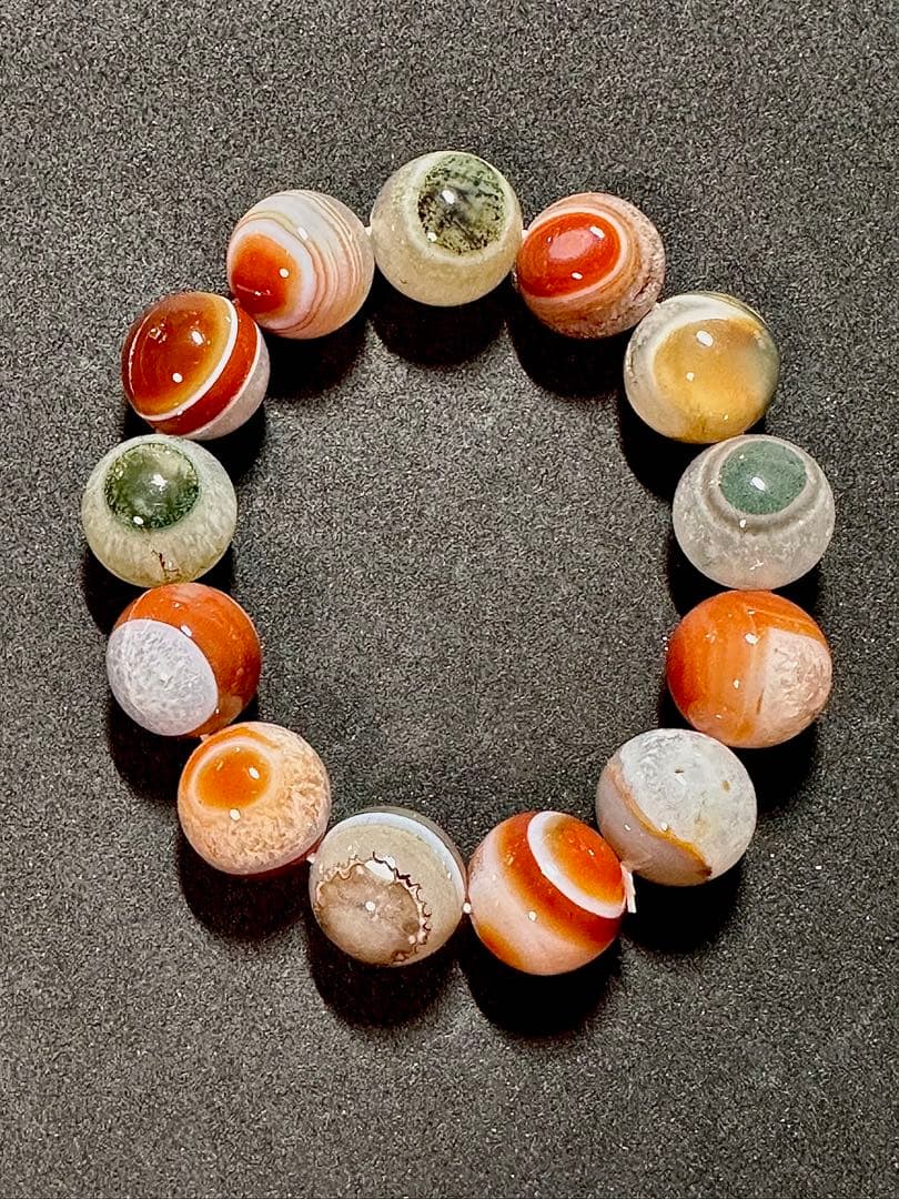 カラフルザクザク天眼瑪瑙ブレス　18ミリ 人気] 天眼瑪瑙 ブレスレット 12mm #T3712 - プレミアム天然石専門店