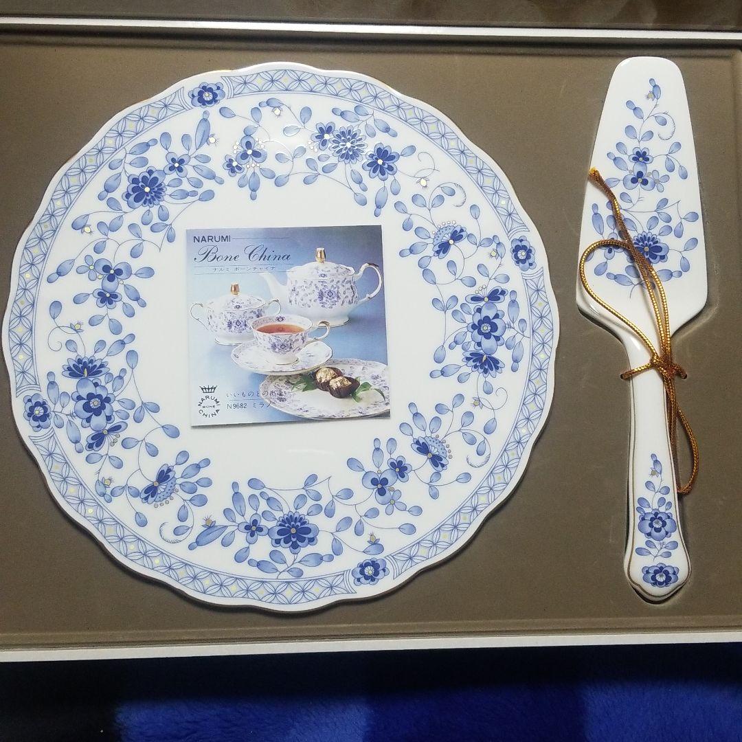 ナルミボーンチャイナ サーバー付 タルトセット ケーキ皿25cm - メルカリ