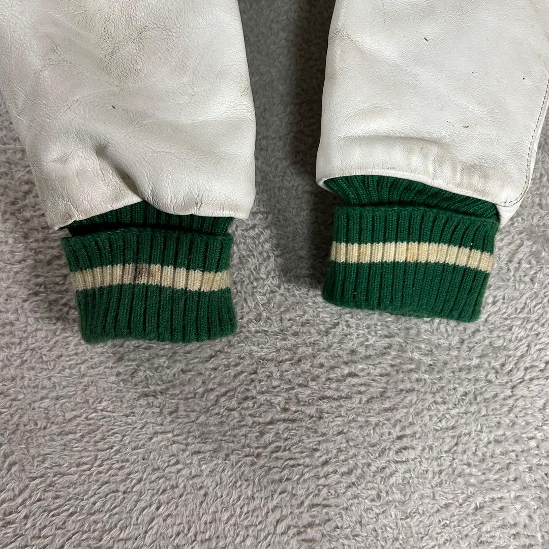 70s 80s ヴィンテージDeLONG デロング スタジャン レザー切替 46