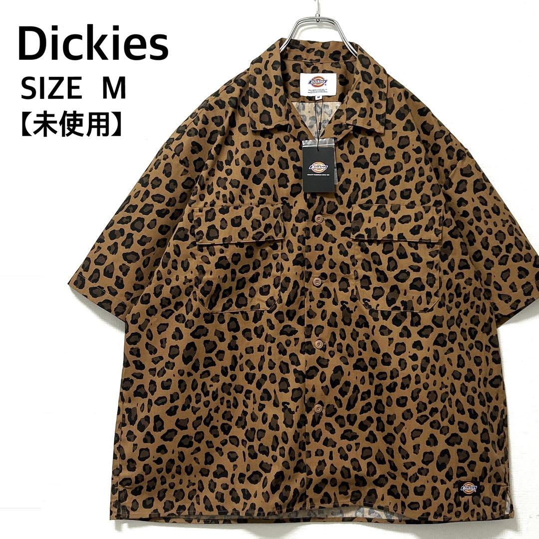 Dickiesディッキーズ レオパード総柄オープンカラー半袖ワークシャツM