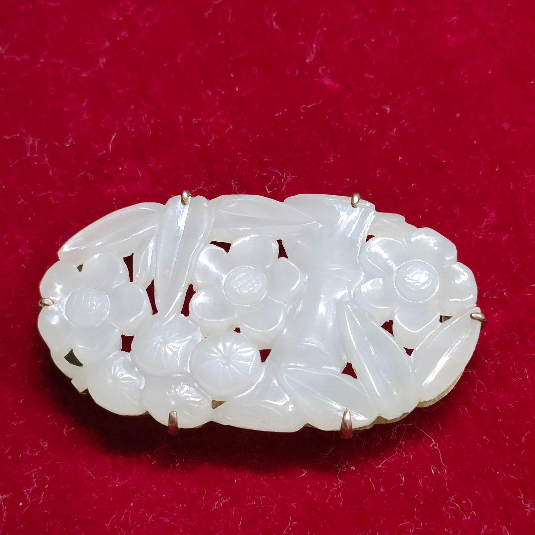 2AK76 玉 和田玉 帯留め - メルカリ