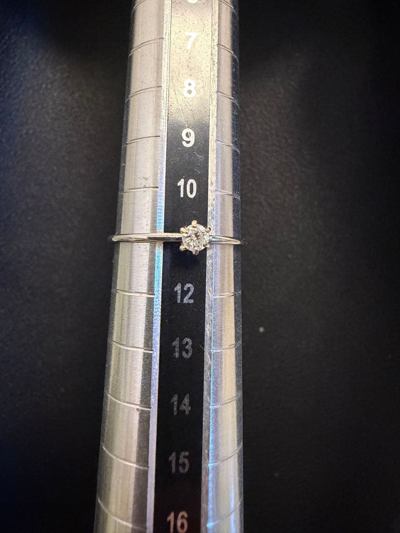 ダイヤモンドリング　0.1ct K10WG ホワイトゴールド　11号