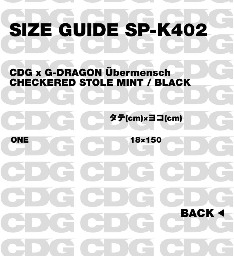 CDG x G-DRAGON Übermensch ストール ミント - メルカリ