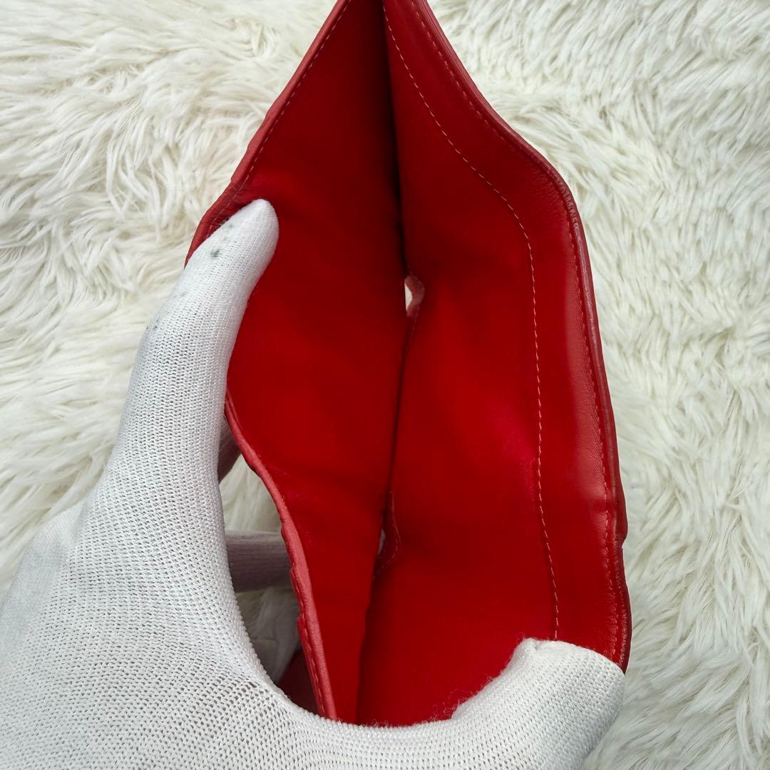 ✨️クリスチャンルブタン✨️ 三つ折り財布 ブラック レッド レザー