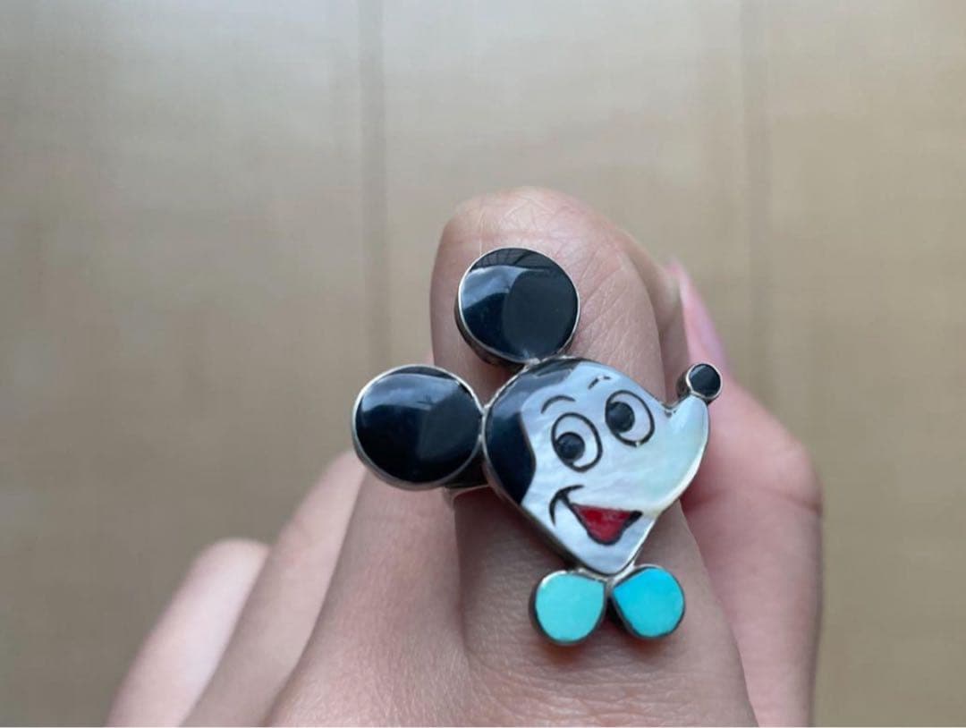ズニ族 ミッキー リング ズニ zuni インディアンジュエリー ディズニー