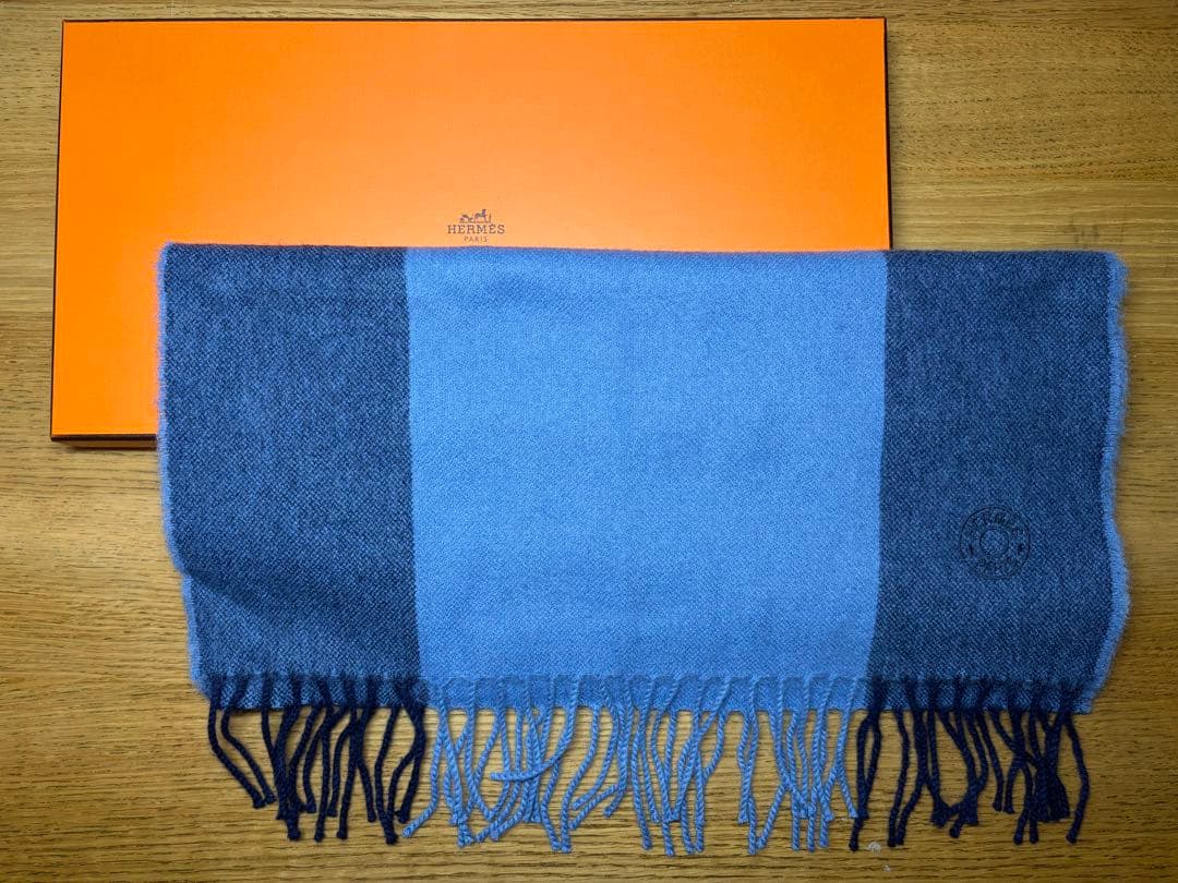 ⭐️新品 HERMES Hサマーブロック マフラー カシミヤ - メルカリ