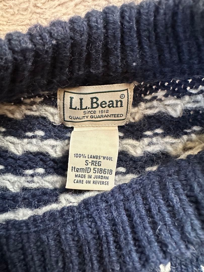 L.L.Bean バーズアイニット 現行　ネイビー ウール Sサイズ　レディース