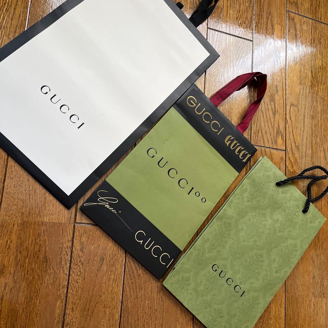 GUCCI グッチ ショッパー 紙袋 3枚セット まとめ売り - メルカリ