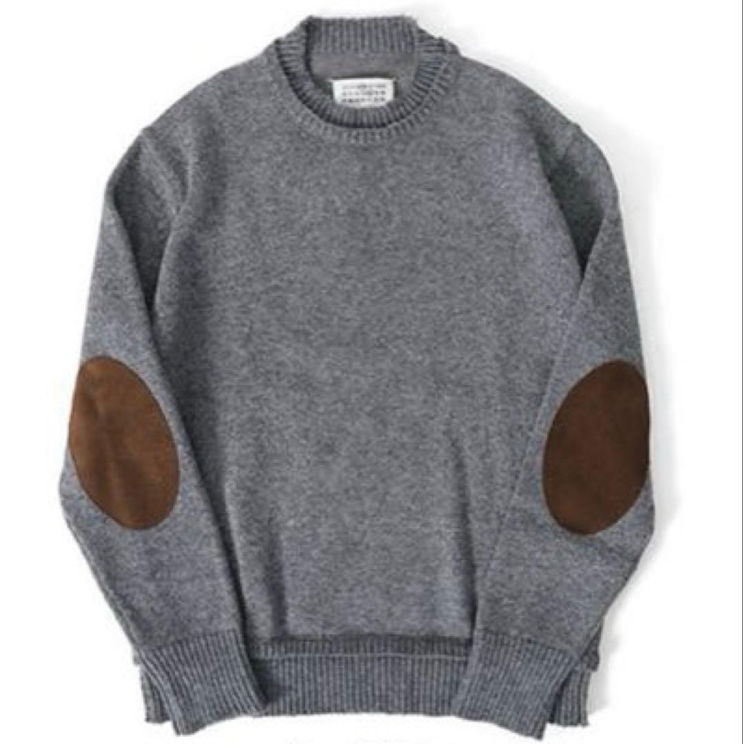 Maison Margiela SI1GP0001 エルボーパッチ プルオーバー TIME SALE] Maison Margiela メゾンマルジェラ 5G エルボーパッチ プル