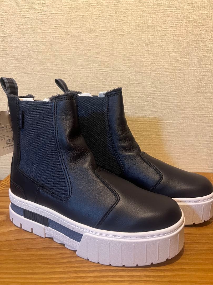 PUMA ネイビーサイドゴアブーツ 厚底 PUMA（プーマ） サイドゴアブーツ レディース 厚底 ウィメンズ メイズ