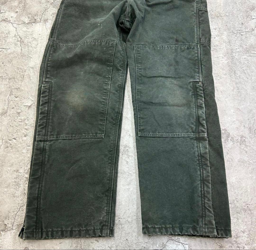 カーハート ダック ダブルニー オーバーオール モスグリーン - メルカリ