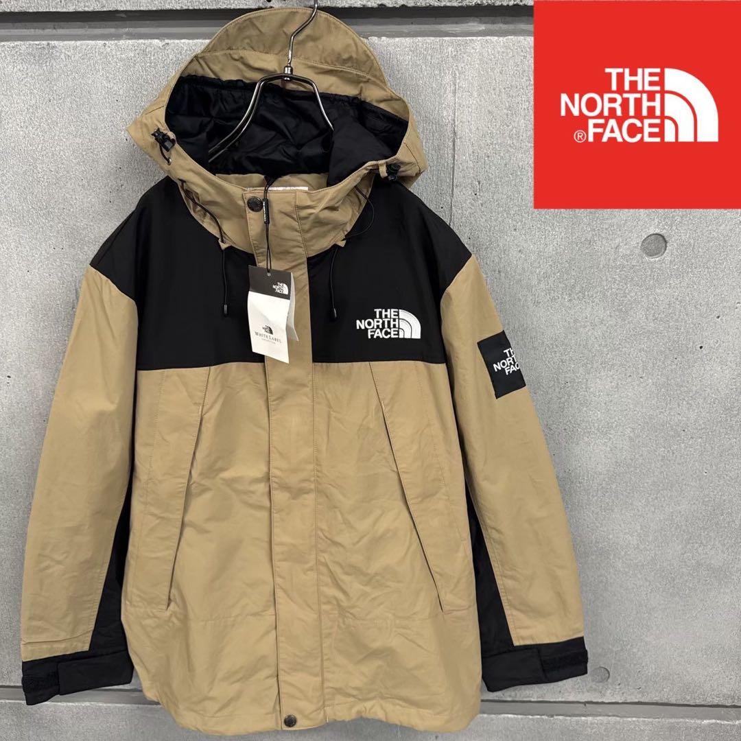 新品 ノースフェイス マウンテンパーカー ベージュ×ブラック メンズL