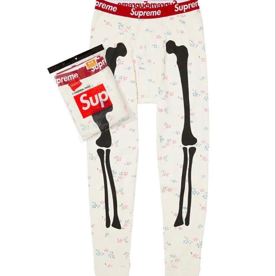 花柄 Supreme Hanes Bones Thermal Pant S - メルカリ