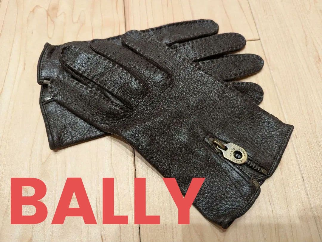 BALLY バリー　ダークブラウン レザー手袋 ジッパー付き 新品BALLY バリー 手袋 グローブ 羊革 レザー 新品 ラム レザー