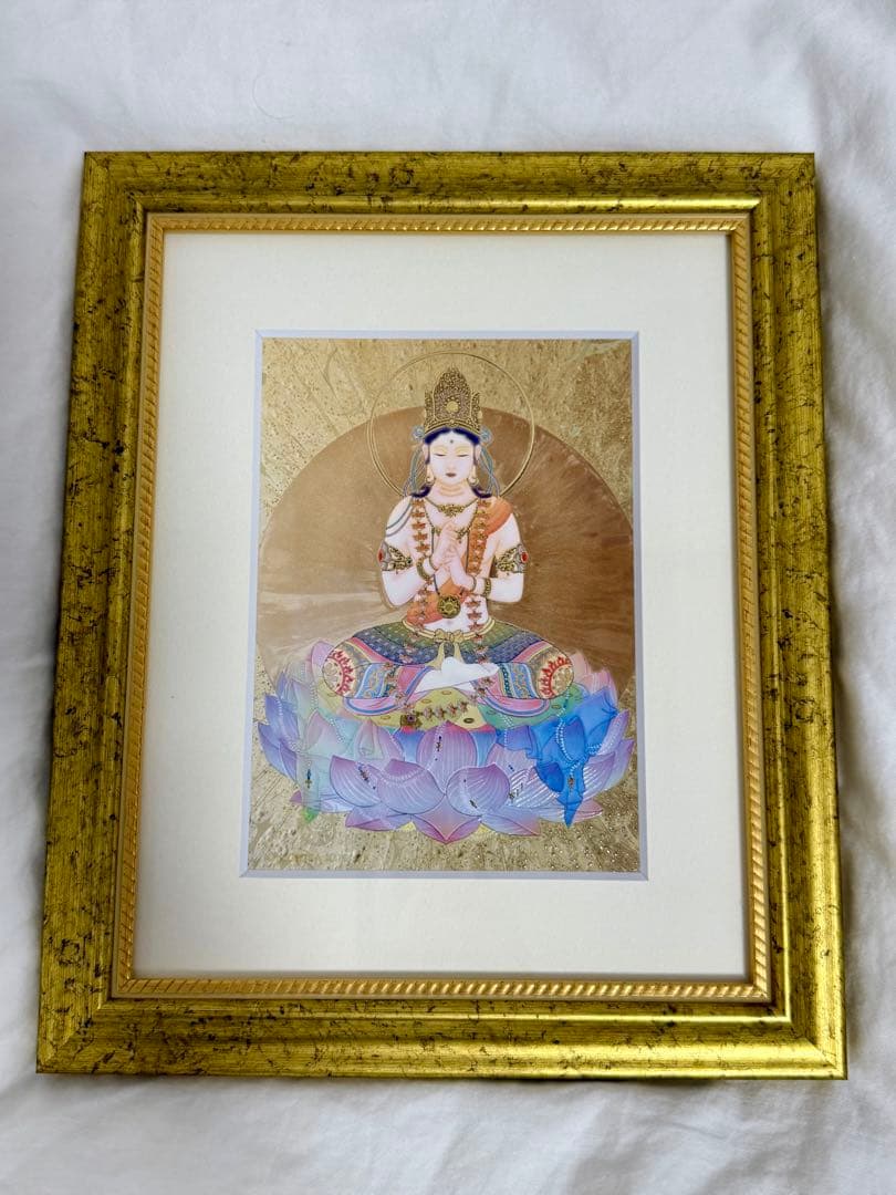 草場一壽【大日如来 艶金盛り】金の額縁つき 艶金盛り 「大日如来」額付き – 草場一壽工房 Museum Shop