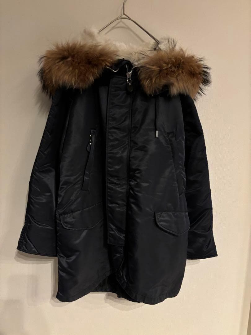 マカフィー N-3B ナイロンファーコンビモッズコート 36 ブラック 裏起毛