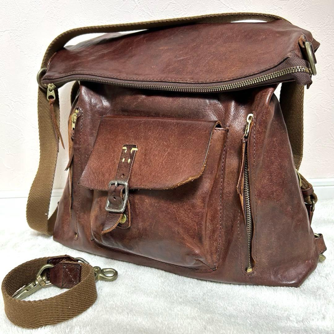 Ryu continental リュウ 3way リュック ショルダーバッグ Ryu リュウ 3WAY BAG continental kudu(クーズー)革 リュックサック