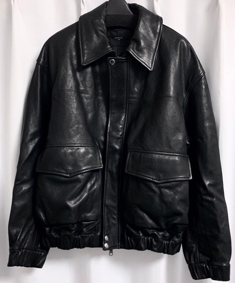 L◎美品 EDIFICE A2 羊革 シープレザー ショートブルゾン ジャケット