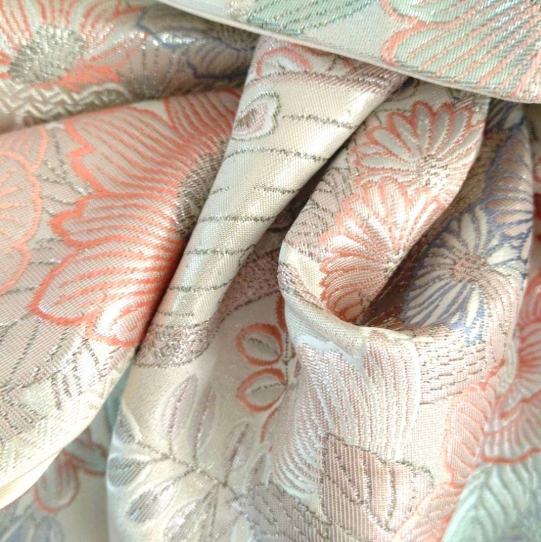 未使用、タグ付き 一部式 振袖用作り帯 九百プラチナ 十三