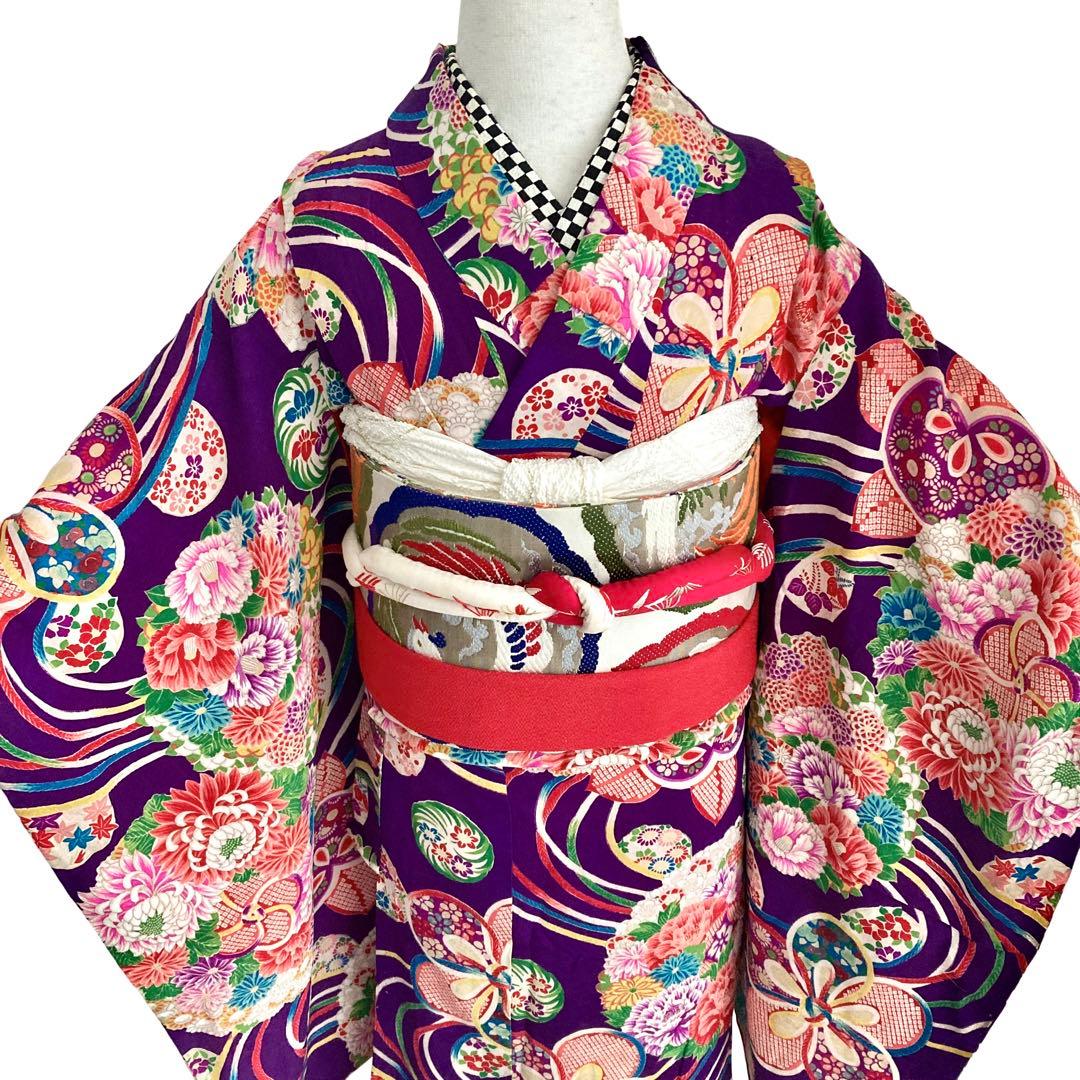 アンティーク  女の子  子供着物  紫  NO6 アンティーク 女の子 子供着物 紫 NO6