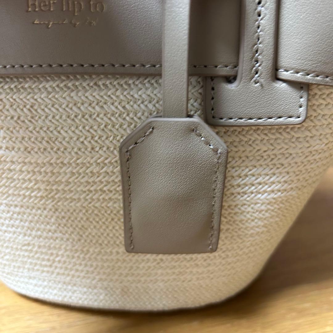 Herlipto Palma mini tote bag taupe かごバッグ