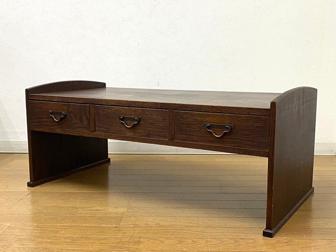 アンティーク レトロ 文机 机 飾り棚 インテリア 古民具 欅 けやき 無垢 楽天市場】ケヤキ 文机 ローデスク 引き戸付き 和モダン 無垢材 日本製