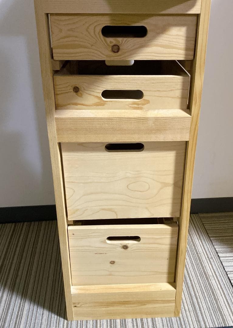 YAMAZEÑ バタフライキッチンストッカー キャスター付き ナチュラル