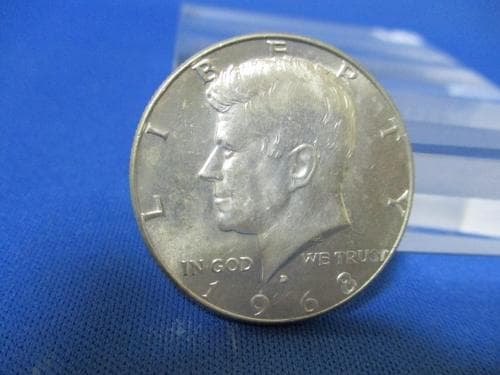 アメリカ 1/2ドル銀貨☆ケネディハーフダラー／1968年／極美品