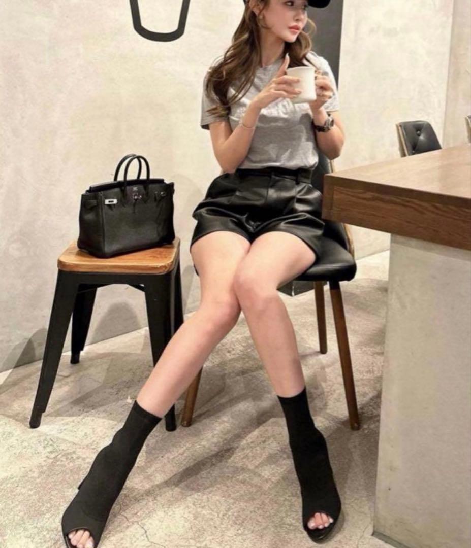 鈴木亜美プロデュース オープントゥ ニットブーツ ソックスブーツ S