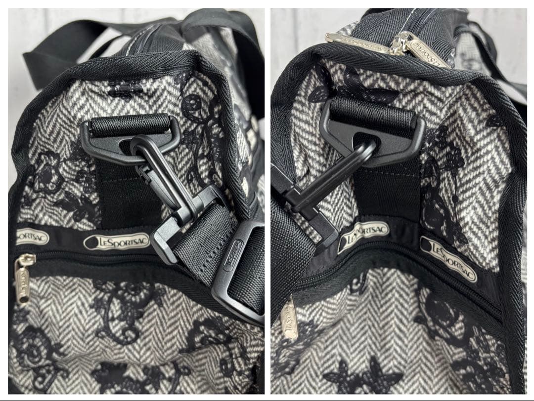 未使用級美品◇レスポートサック ヘリンボーン レース調花柄 ボストン