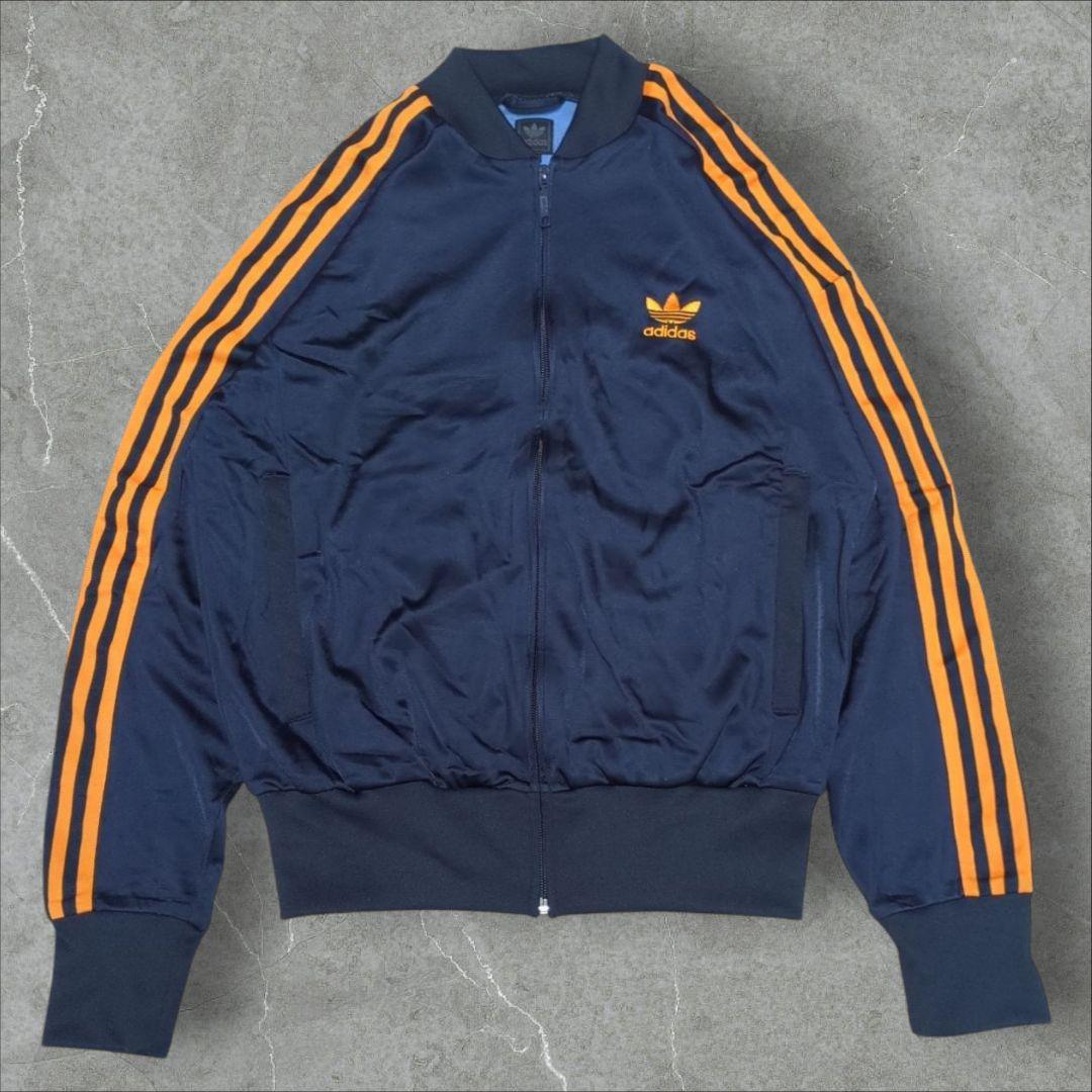 adidas ネイビーオレンジ ジャージ トラックパンツジャケット