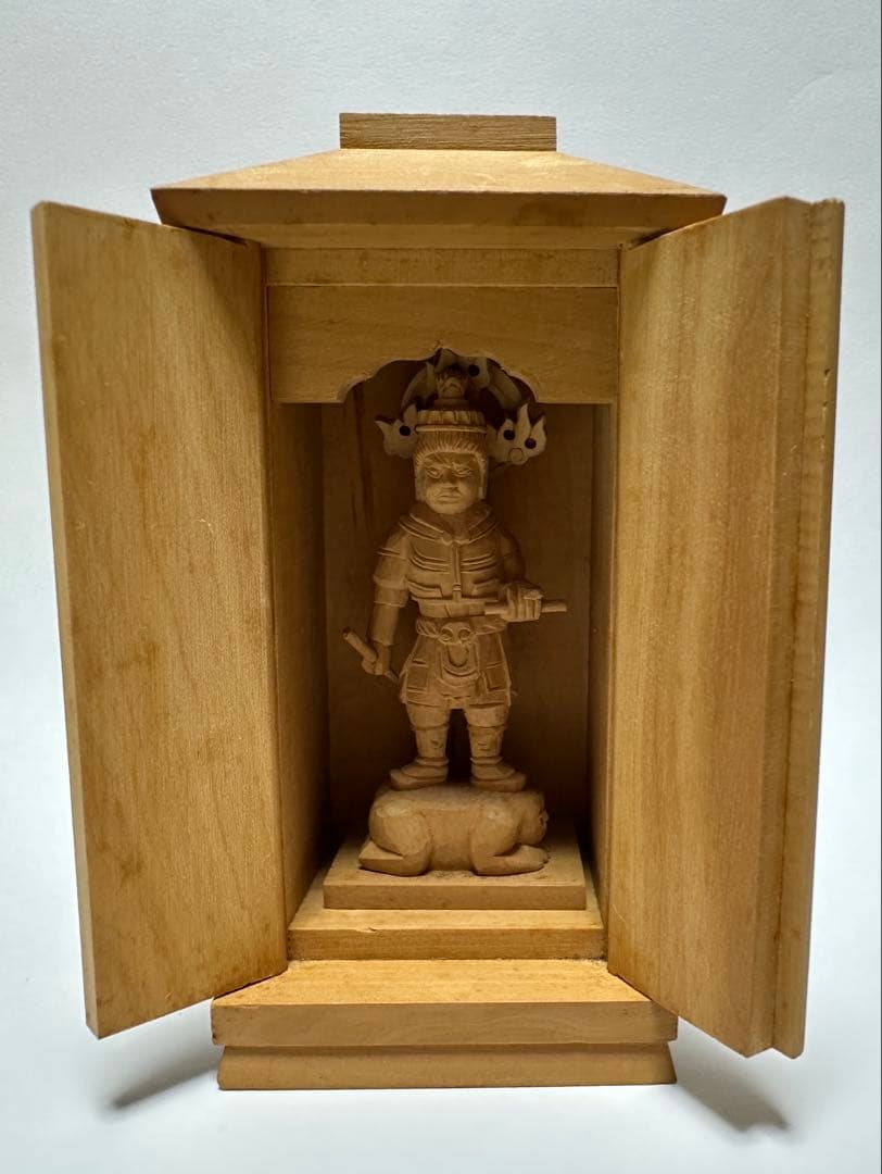厨子入り仏像 木彫り 極小仏像　四天王　広目天立像 楽天市場】極小仏 四天王立像【豪華特典付き！】仏像 木彫 精密 精巧