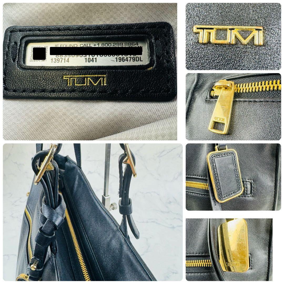 TUMI ニーナ ノースサウス トートバッグ レザー ブラック A4 ゴールド