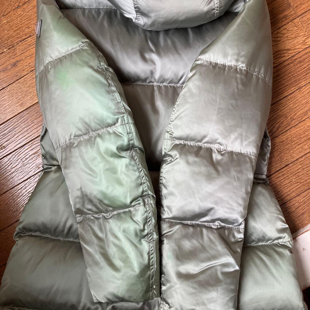 訳あり☆PRADA プラダ ダウンコート カーキ 42 三角プレート有り