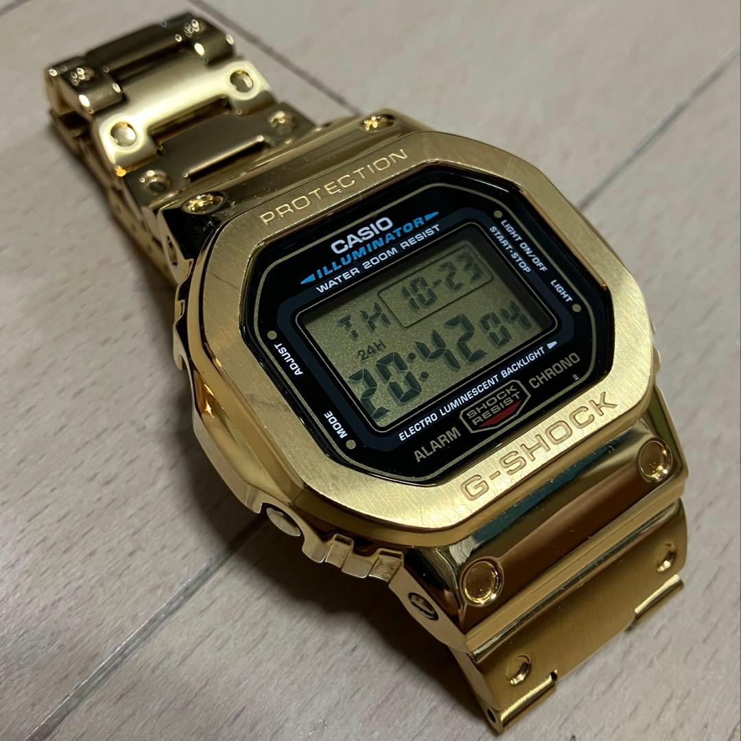G-SHOCK DW-5600E カスタム ゴールド液晶 CASIO - メルカリ