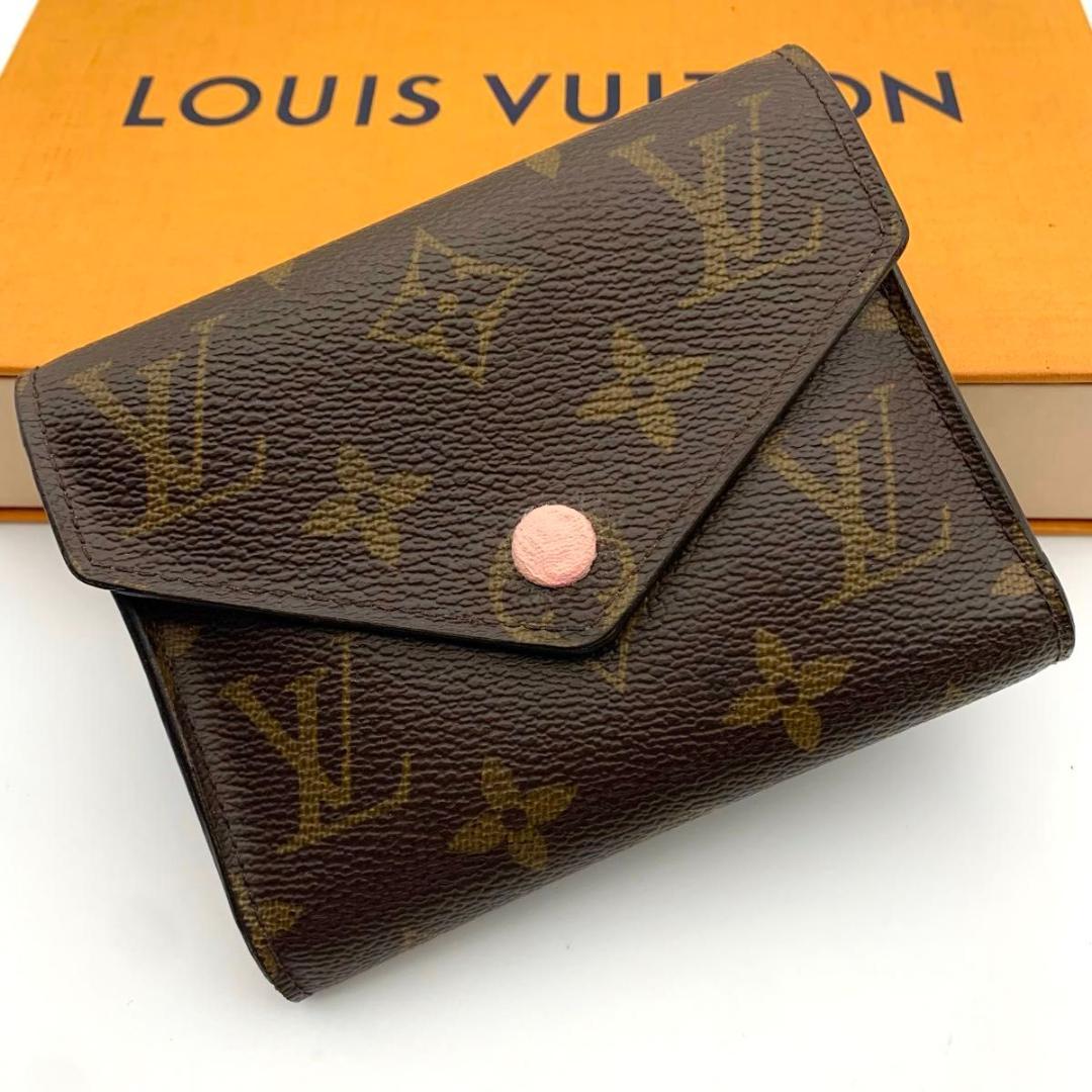 鑑定済み ルイヴィトン ポルトフォイユ ヴィクトリーヌ 財布 コンパクト ピンク すぐにお届け＊ルイヴィトン ポルトフォイユ・ヴィクトリーヌ (Louis