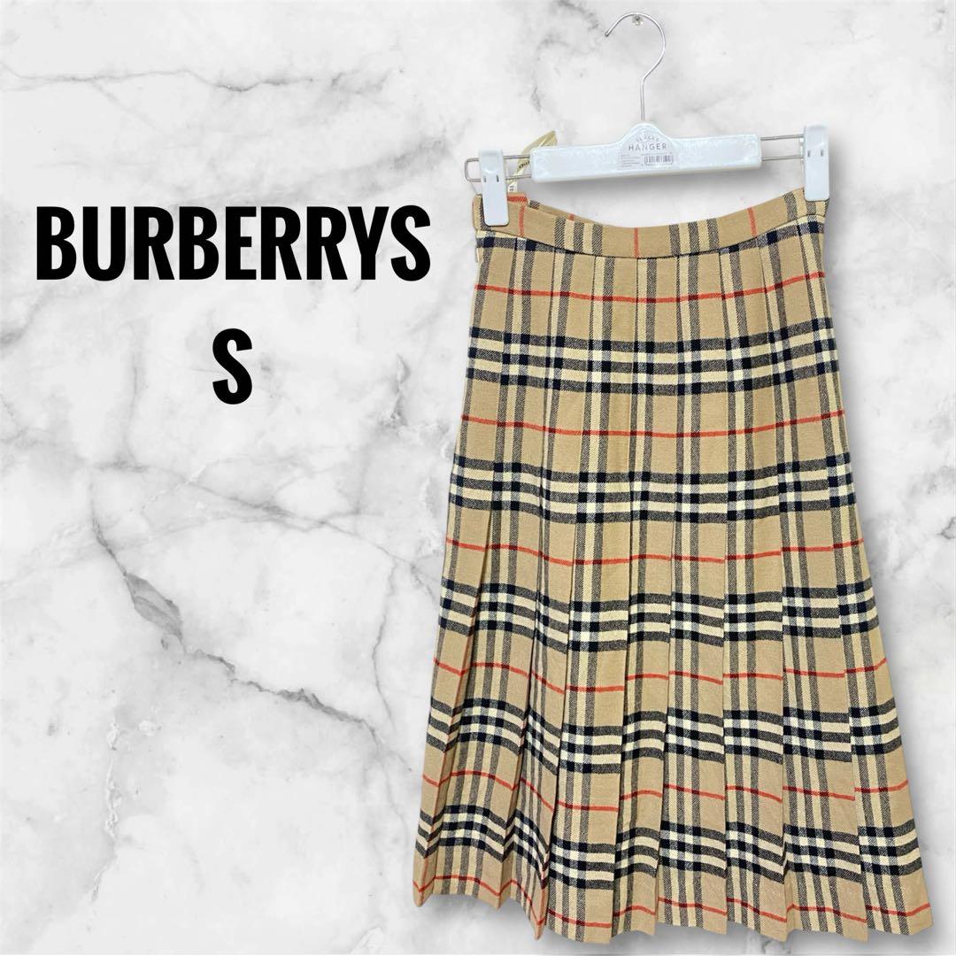 バーバリーズ スカート 膝丈 ヴィンテージ プリーツ ウール100 ノバ