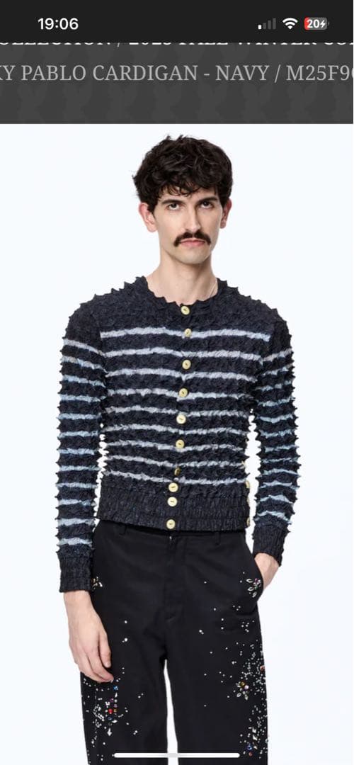 トップス MASU 25aw SPIKY PABLO CARDIGAN - NAVY Spiky Pablo Cardigan - Navy - MASU– MASU Official Online Store