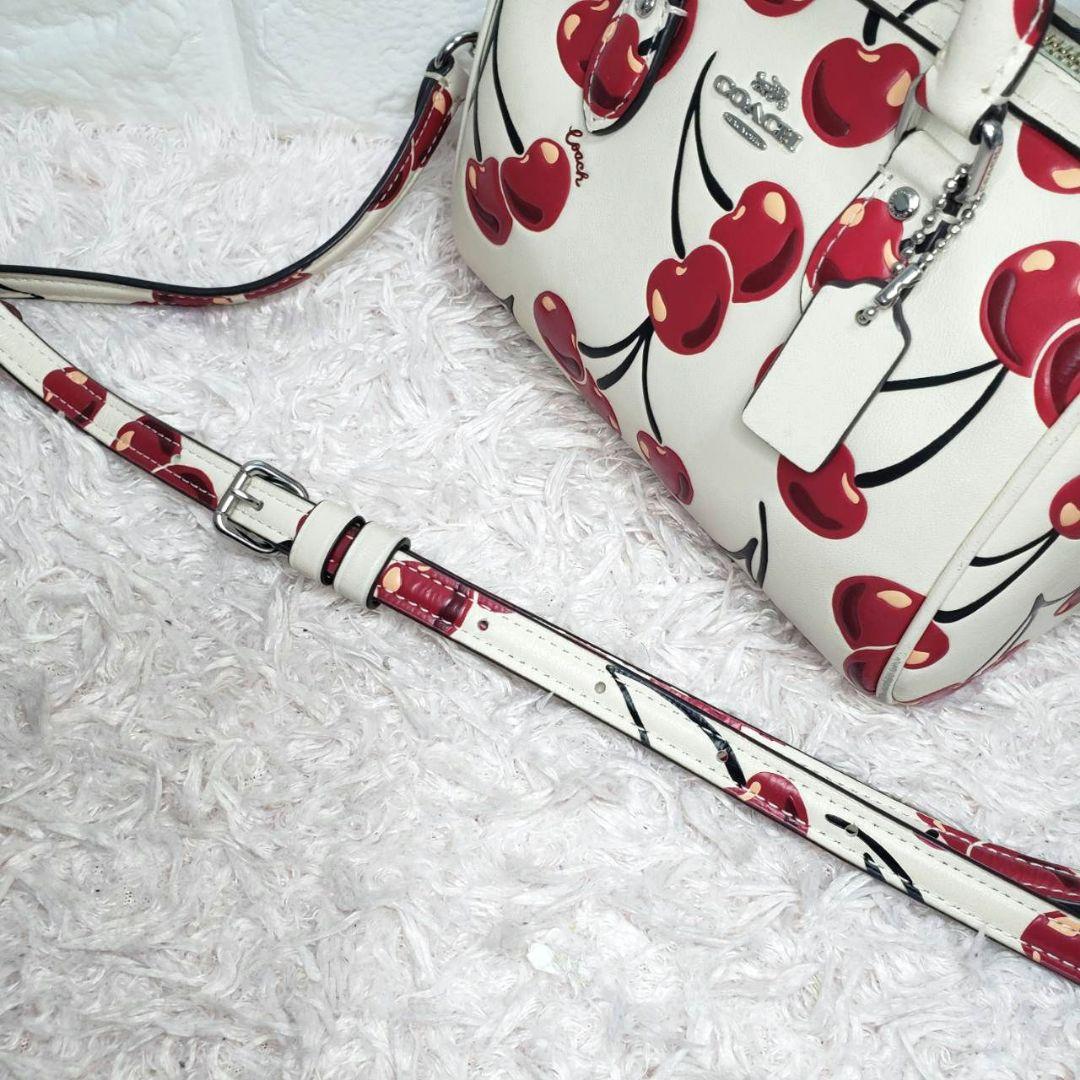 COACHコーチ ミニ ローアン ボストンショルダー2way チェリー