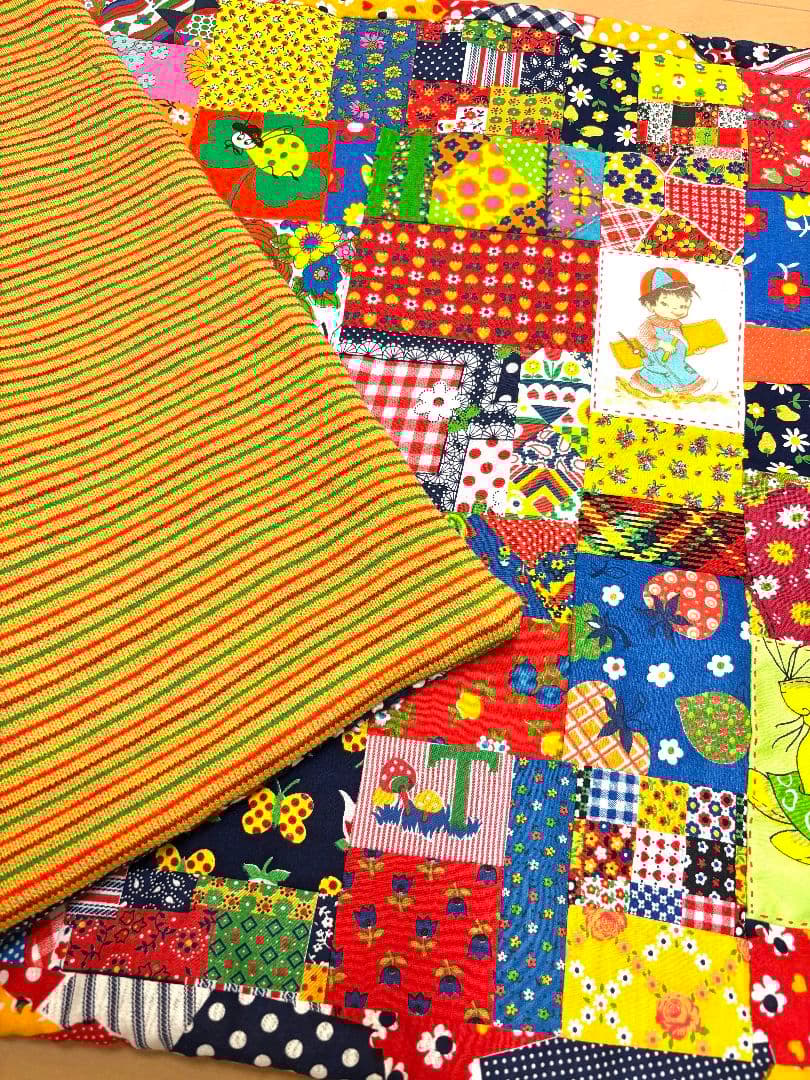 ハンドメイド❇ビンテージレトロパッチワークブランケット - メルカリ