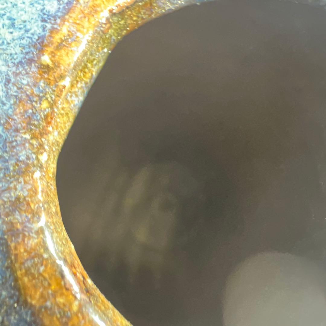 中国明末清朝期 なまこ釉花瓶 木箱付 高約24㎝ 東Y8-0203☆2Fトヒルウ