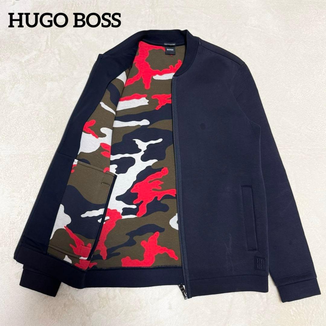 ヒューゴボス ボンバージャケット 迷彩柄 コットン 紺 ブルゾン - メルカリ