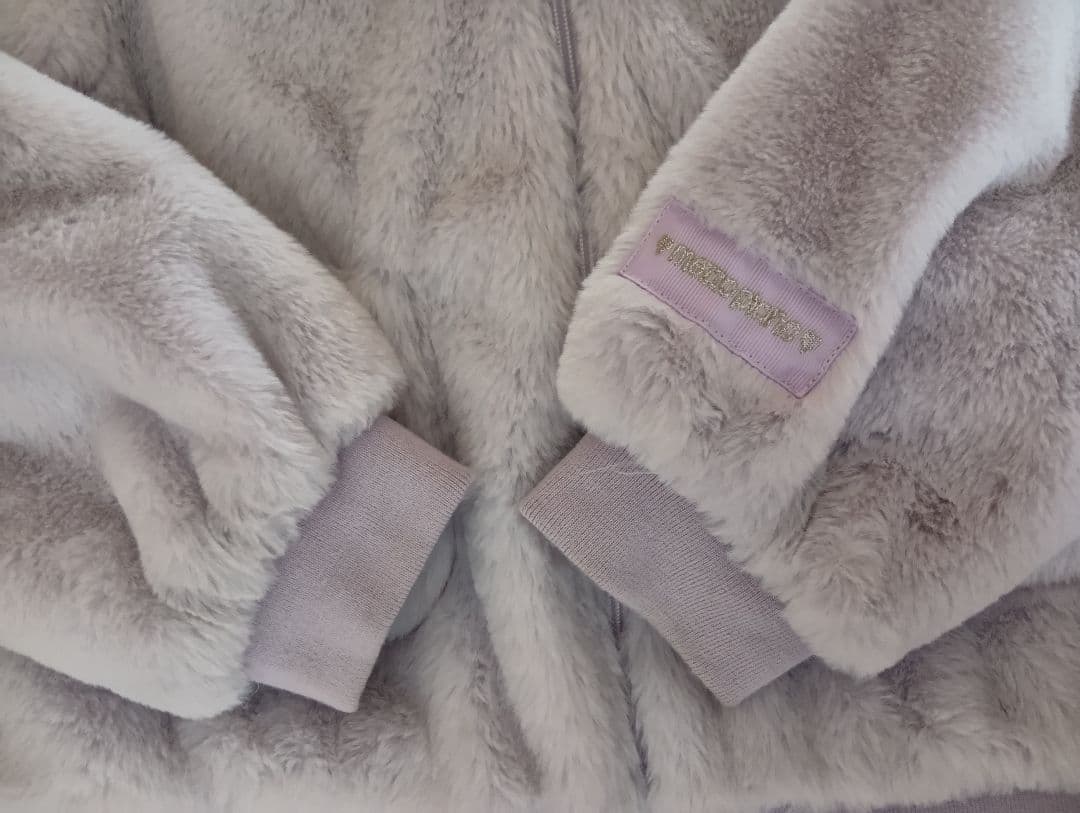 メゾピアノ ネコ耳 フェイクファー ブルゾン ラベンダー 140 ボア