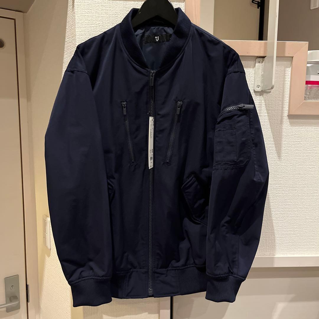 ユニクロ +J オーバーサイズブルゾン ネイビー L MA-1 - メルカリ