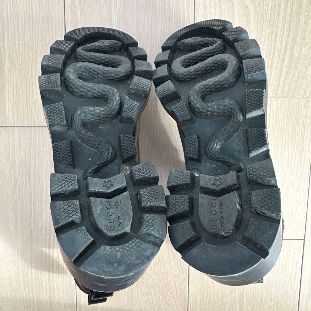 GUCCI GGマーモント　レザー　サイドゴア　ビジュー　22.5cm