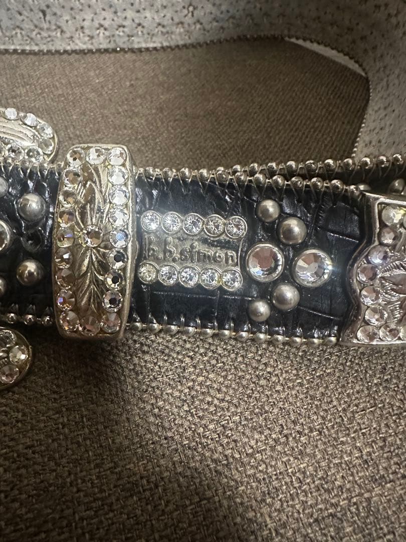 b.b.simon ベルト　スワロフスキー　hiphop ビービーサイモン