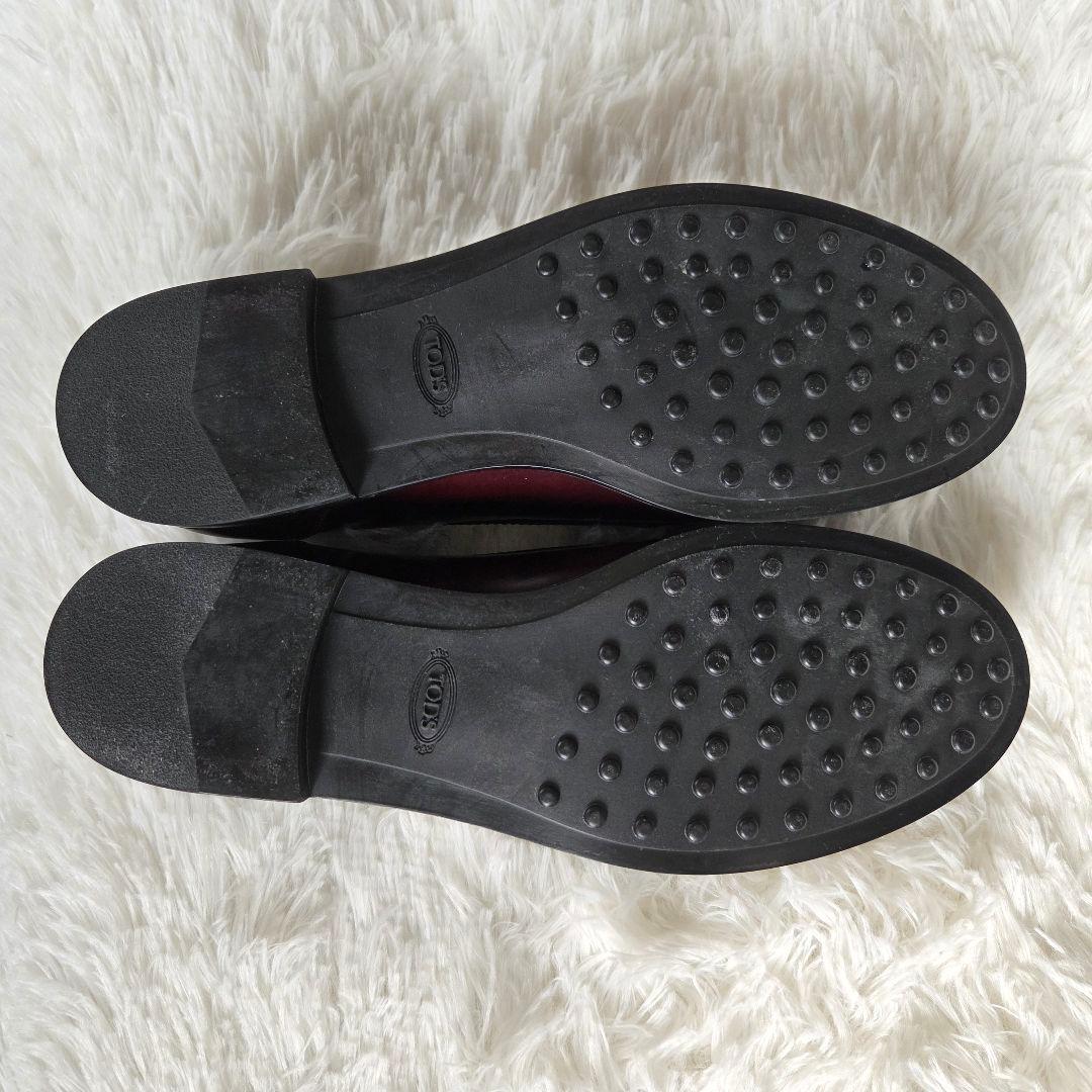 TOD'S タッセルローファー バーガンディー 24cm